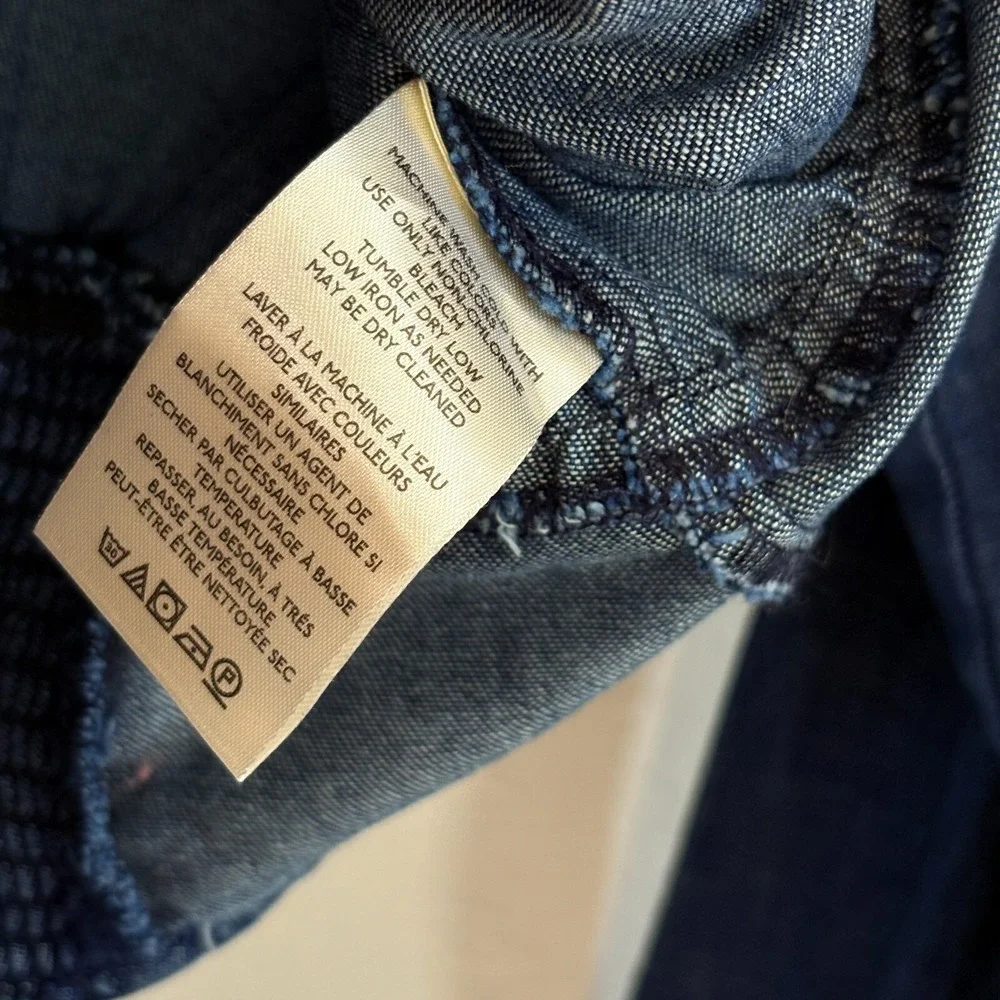 Free People Chambray Denim Jacket Women Size XS Blue Snaps New - Picture 9 of 14